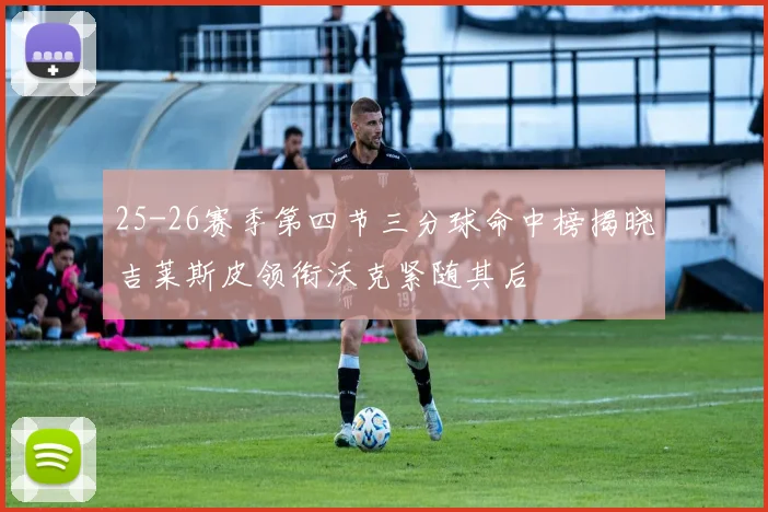 25-26赛季第四节三分球命中榜揭晓吉莱斯皮领衔沃克紧随其后